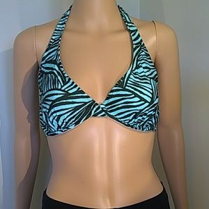 Sunsets separates bikini top blue black sz 34E